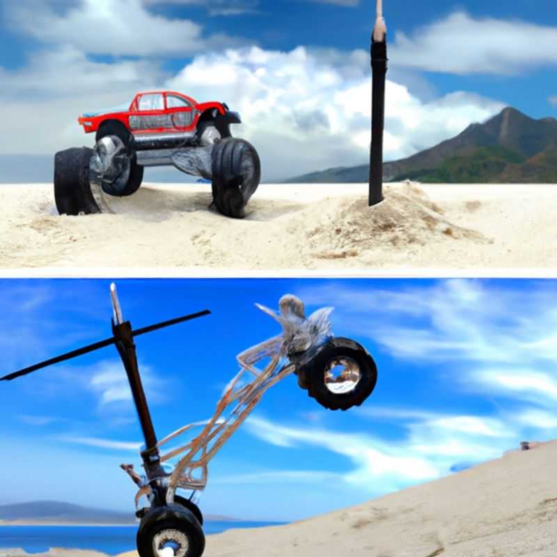 A close-up of a high-performance suspension kit for RC cars.