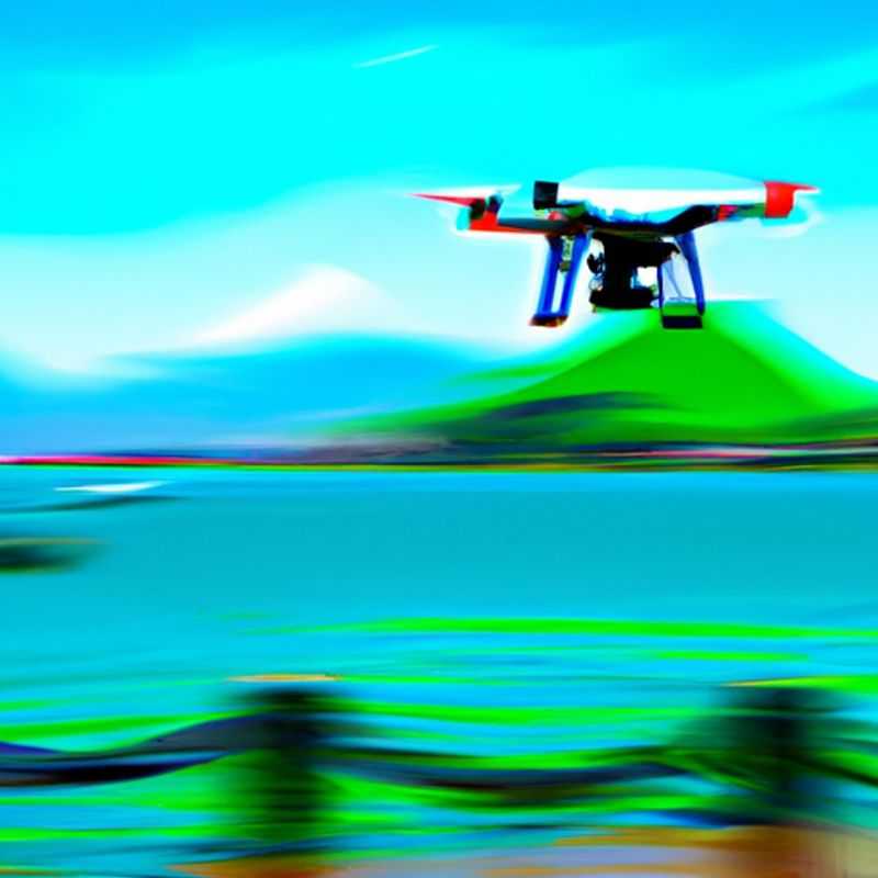 Alt text: A curious shopper carefully examines a sleek camera drone, marveling at its advanced features and imagining the aerial adventures and stunning photos it could capture, while diligently reading product reviews to ensure they're getting the best value for their money.