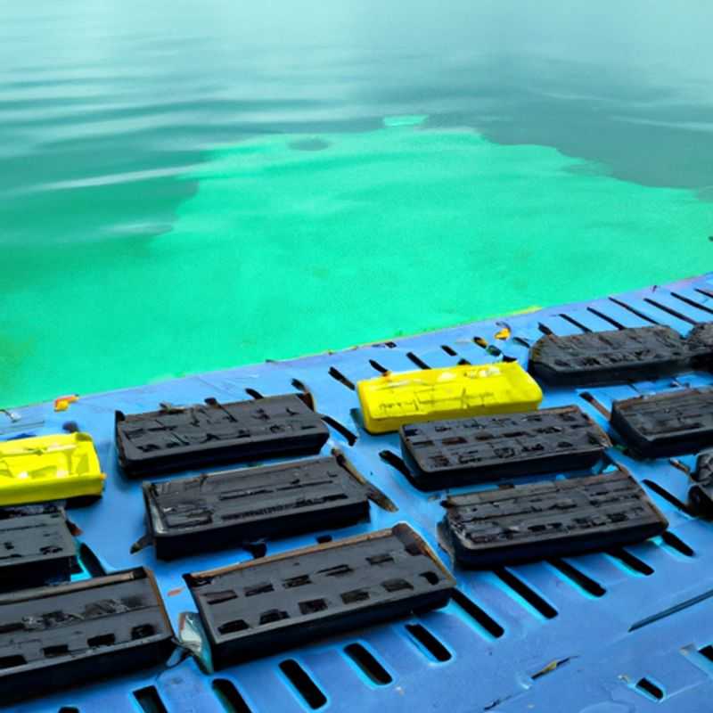 A close-up of a battery tray for RC boats, showcasing its design and functionality.